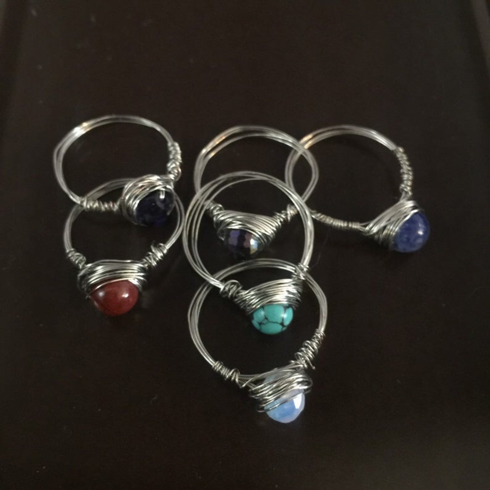 BNWT•HANDMADE 2 ORDER•WireWrap Semi Prec Midi Ring